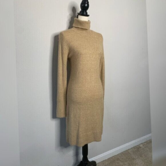 Rachel Zoe Camel Turtleneck Knee Length Sweater Dress - Picture 6 of 16